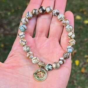 Elegant Gold and Brown Beaded Bracelet